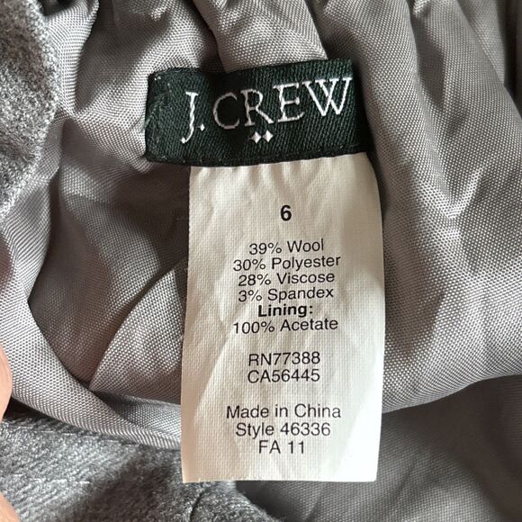 J. Crew Womens Wool Skirt Size 6 Gray Front Pockets Elastic Waist Skirt #463336 - Picture 2 of 6